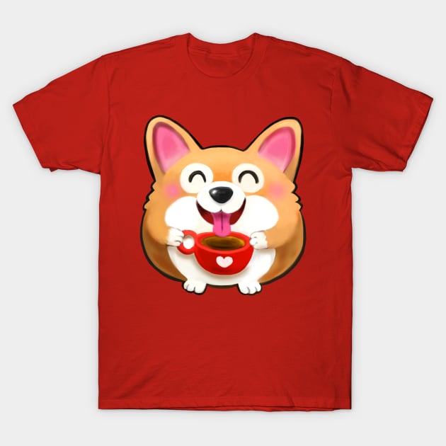 Corgi & Coffee T-Shirt by hkxdesign